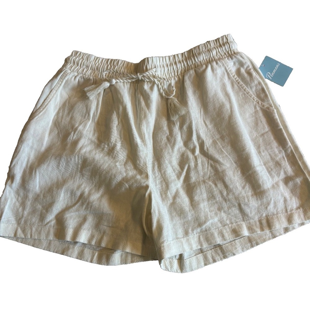 NWTO new Penmans shorts womens' sz small Waist 28 inch linen natural colour